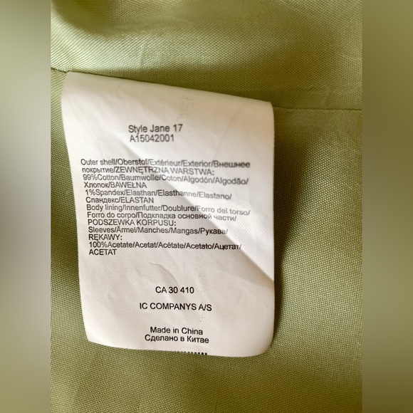 Jackpot Light-green Cotton Blazer, fully lined, tagged size 2 (US4 to 6) - Picture 8 of 8